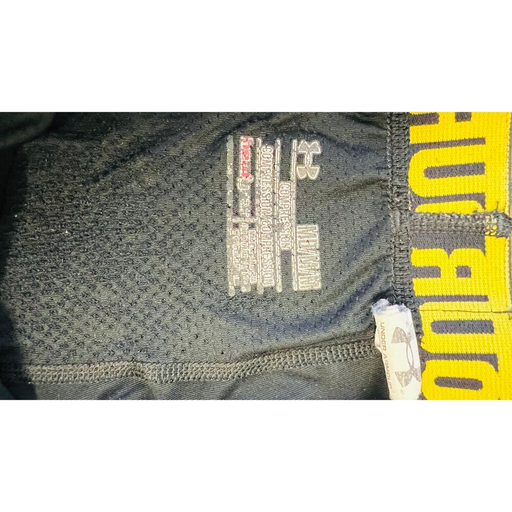 Under Armour Padded Compression Shorts YXL Black Yellow Football Gear - Picture 3 of 3